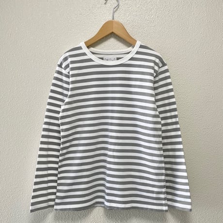 agnes b. FEMME 細ボーダー コットン 長袖 Tシャツ "Cool"