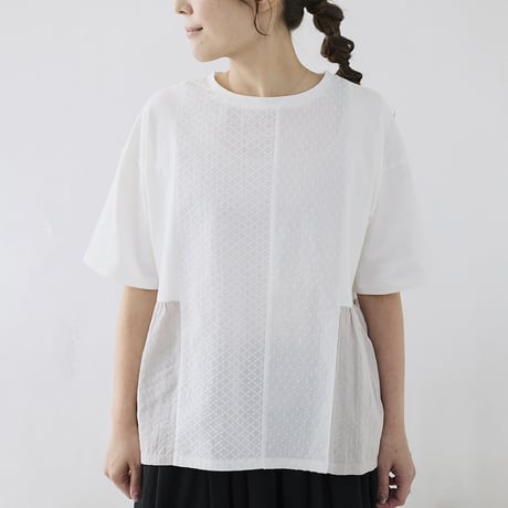 【3色展開】 select パッチワーク切替カットソー