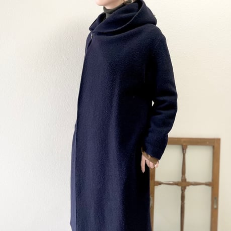 R&D.M.Co-/OLDMANS TAILOR ウールフェルトニットロングフーディコート