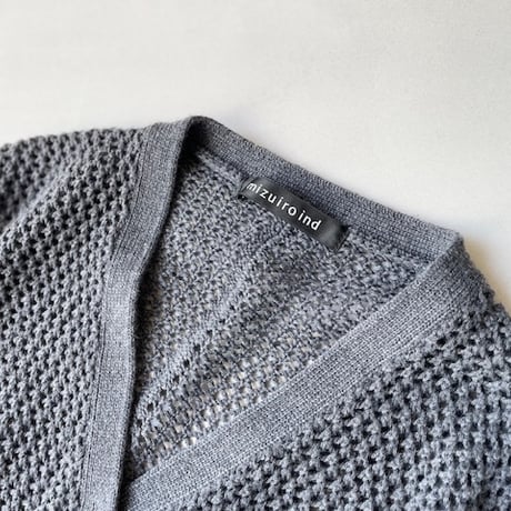 2024AW / mizuiro ind メッシュVネックカーディガン