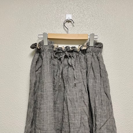 人気完売品/ nest Robe リネングレンチェックイージースカート