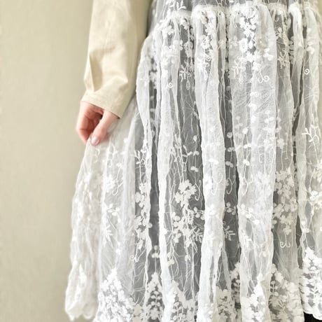 タグ付き未使用品 / 2025SS /  bulle de savon tulle 刺繍 tunic ブラウス