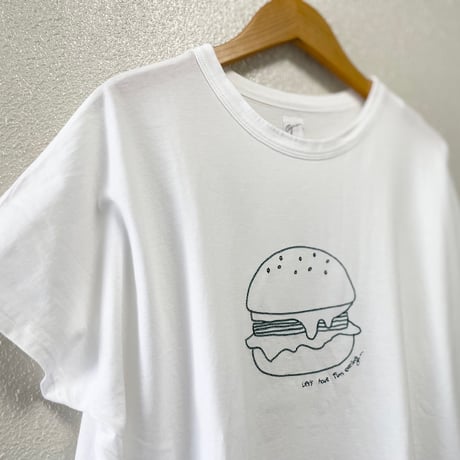 2024SS /  grin ベーシック天竺落書きハンバーガー刺繍T