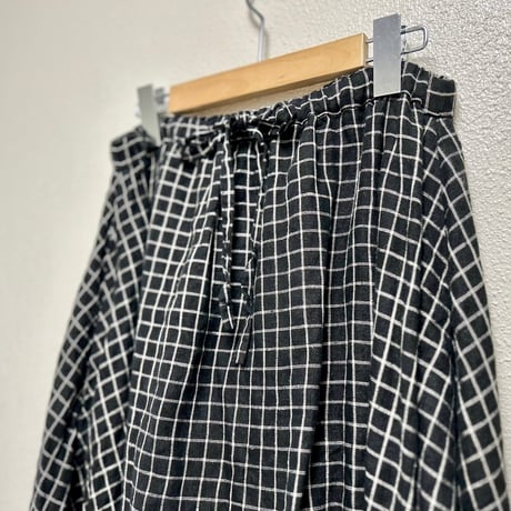 fog linen work × nest Robe リトアニアリネン チェックスカート