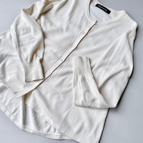 mizuiro ind クルーネックコットンカーディガン