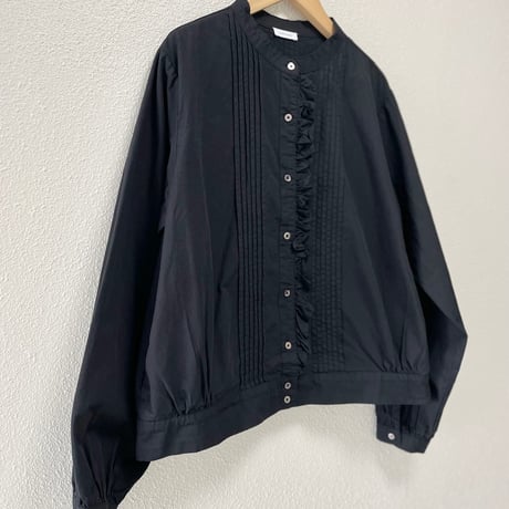 2025AW / 販売継続品 le vent souffle ワッシャーブロード -  前立てフリルシャツカーデ