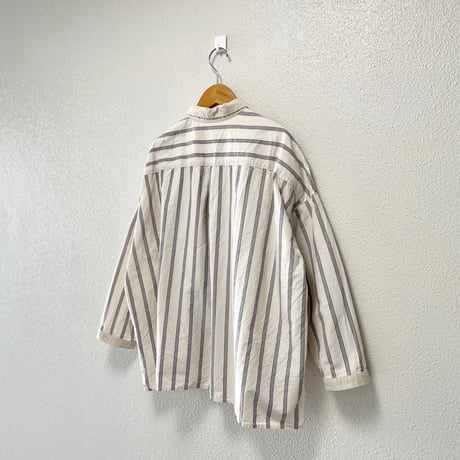 nest Robe コットンリネンストライプビッグシャツ