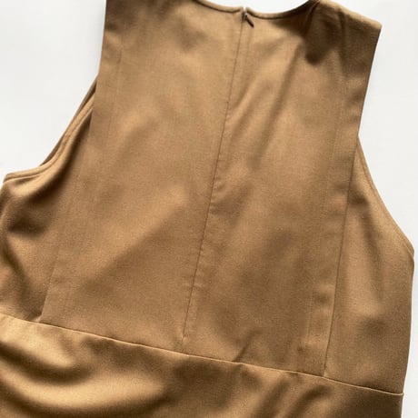 2024AW / 人気完売品 utilite  サキソニー ストレッチ ジャンパー スカート キャメル