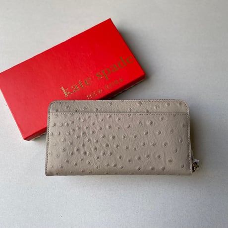 未使用品 / 保護フィルム付き / kate spade newyork オーストリッチロングウォレット