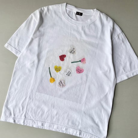 販売継続品 / pot and tea ロゴ入りハートがたくさんTシャツ