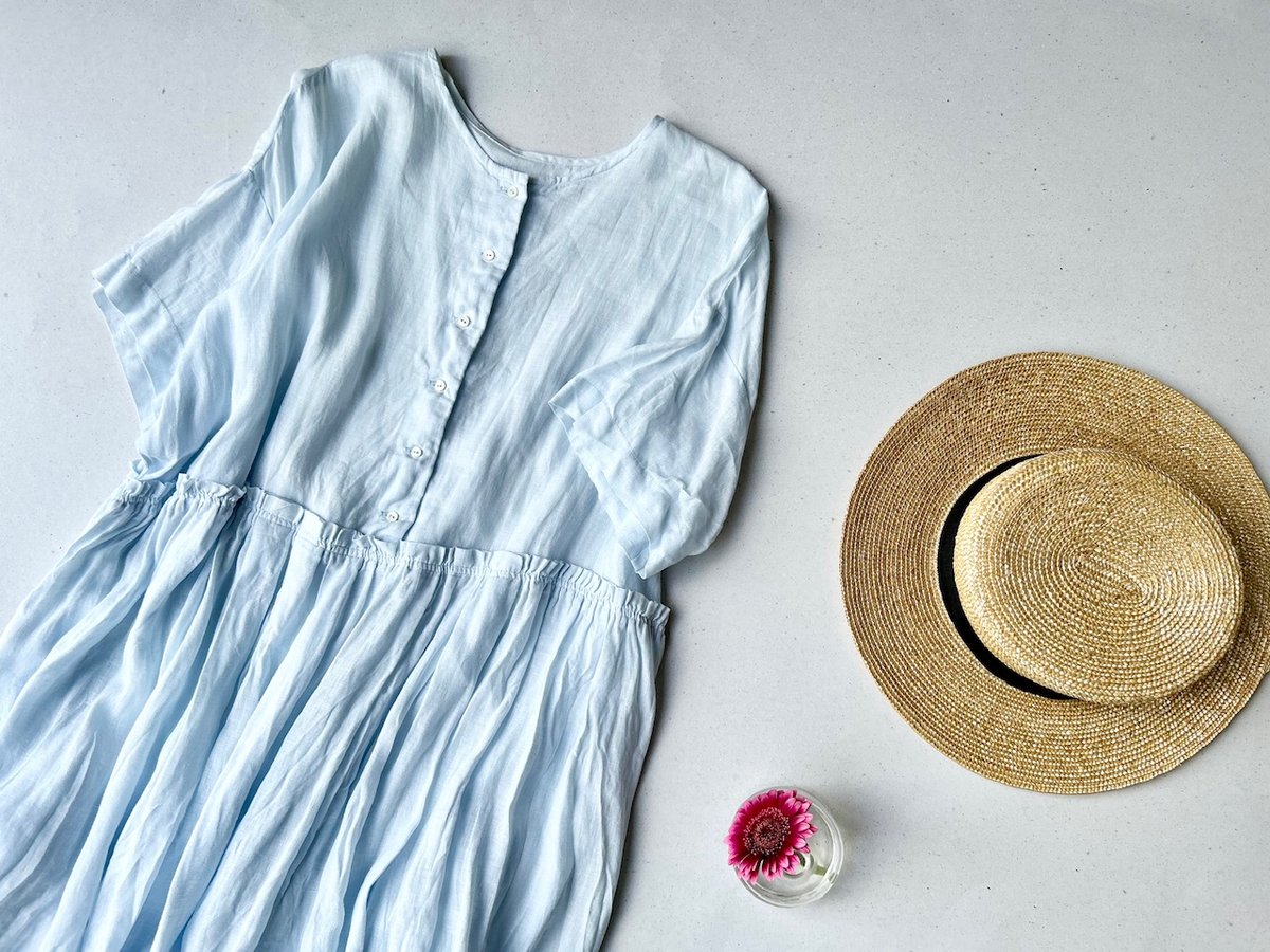nest Robe リネンタックギャザー半袖ワンピース | Lisululu online