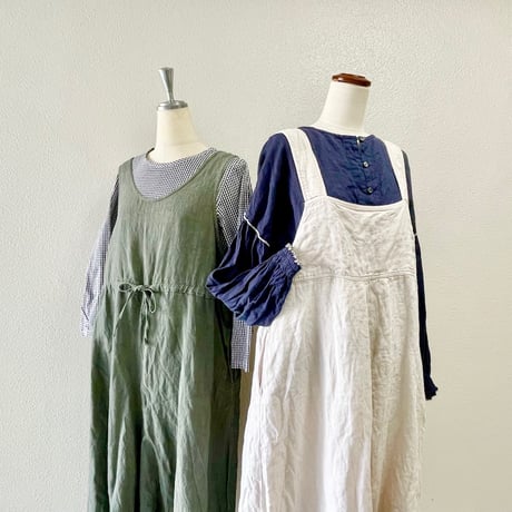 nest Robe  リネン  グランジウォッシュサロペット