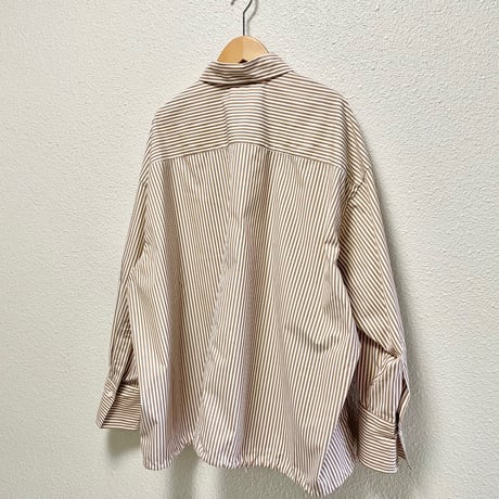 2025SS Spick & Span CO/PEストライプヘムギャザーシャツ