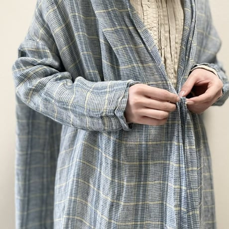 nest Robe リネンガーゼマドラスチェックローブ