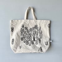 mina perhonen フロッキープリントトートバッグ -palmier-