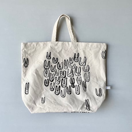 mina perhonen フロッキープリントトートバッグ -palmier-