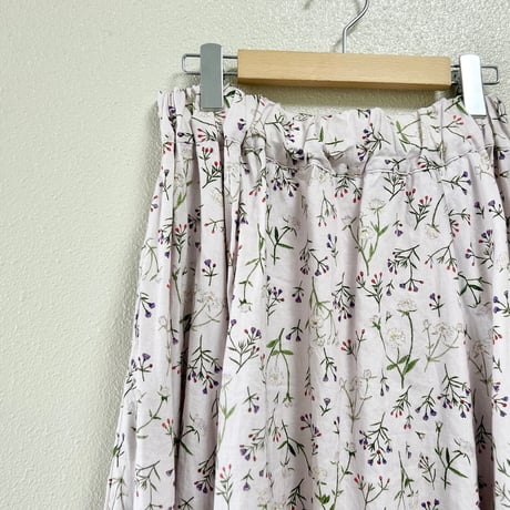 Nest Robe  UpcycleLino Flowers  テールフレアスカート