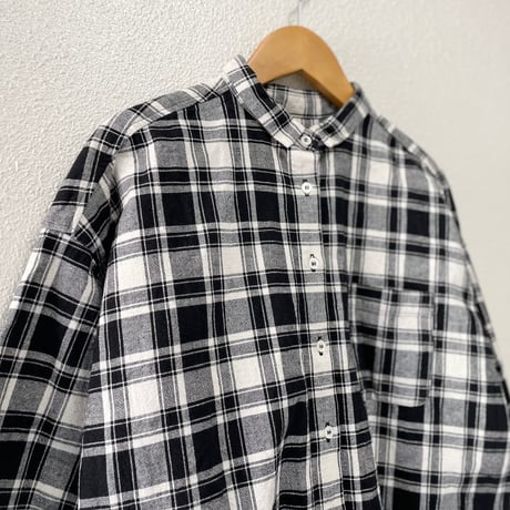 nest Robe コットンリネンチェックシャツ