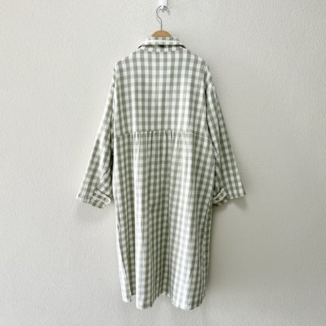 used 綿麻ライン配色コート