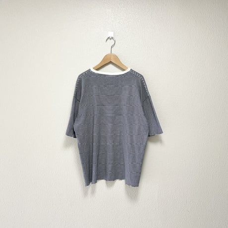 LENO HALF SLEEVE BORDER T-SHIRT