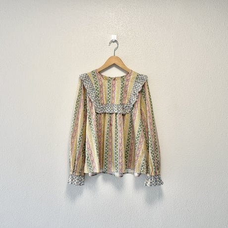 2025SS / Dot＆Stripes CHILD WOMAN リバティプリント パッチワークブラウス