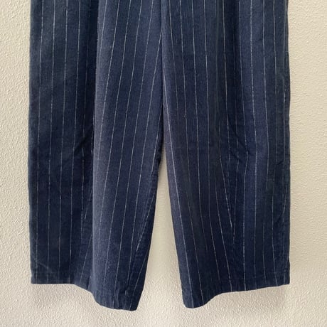 2023AW / pas de calais 先染めストライプコール コクーンワイドパンツ