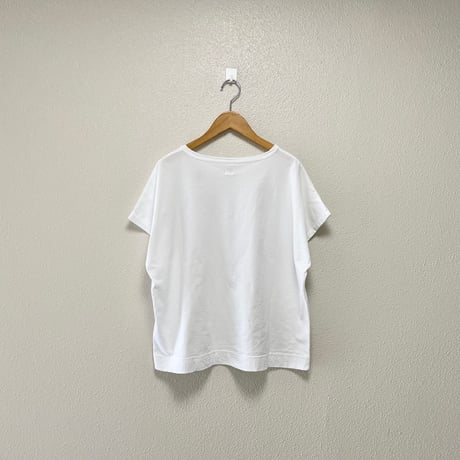 2025SS / grin オーガニックエーゲ海天竺 コーヒー刺繍ドルマンTシャツ（ホワイト）