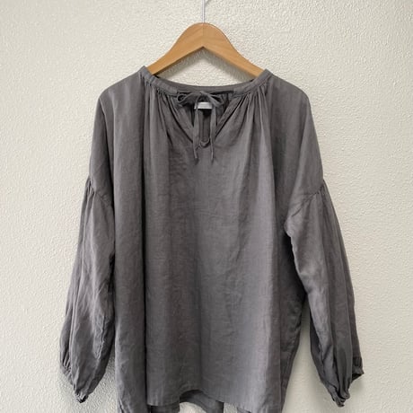 fog linen work リボンギャザーブラウス