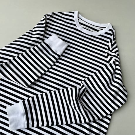 2024AW / Veritecoeur 天竺クルーネック  ボーダーロングスリーブTシャツ