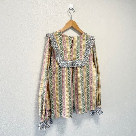 2025SS / Dot＆Stripes CHILD WOMAN リバティプリント パッチワークブラウス