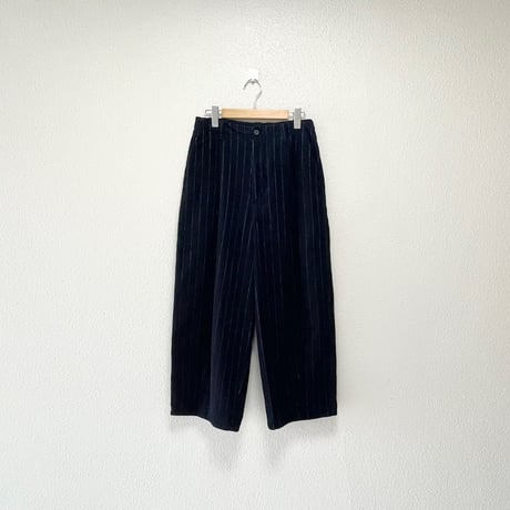 2023AW / pas de calais 先染めストライプコール コクーンワイドパンツ