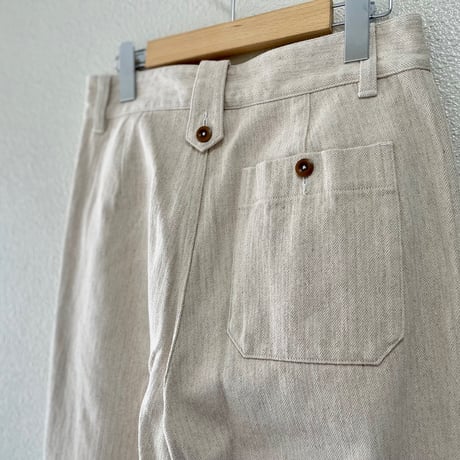 MHL. コットンリネンヘリンボーンパンツ