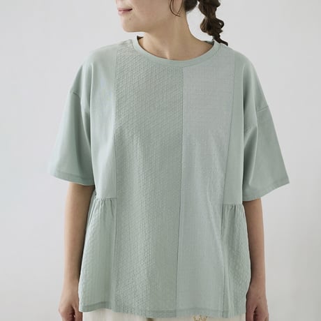 【3色展開】 select パッチワーク切替カットソー