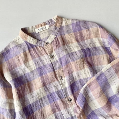 nest Robe CONFECT リネンチェック 7分袖シャツ
