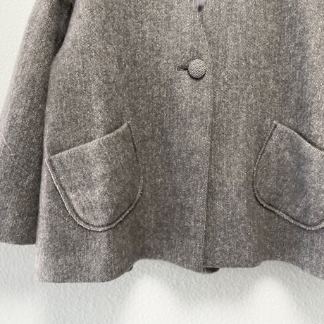 l'atelier du savon ビーチクロス ノーカラーＡライン コート