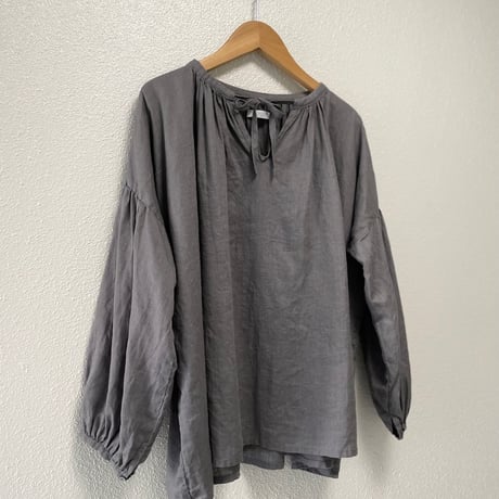 fog linen work リボンギャザーブラウス