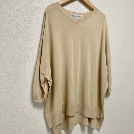 販売継続品/ STAMP AND DIARY スイスコットンVネックワイドプルオーバー