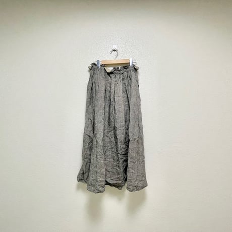 人気完売品/ nest Robe リネングレンチェックイージースカート