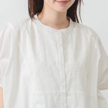 【5色展開】select 刺繍切替ブラウス