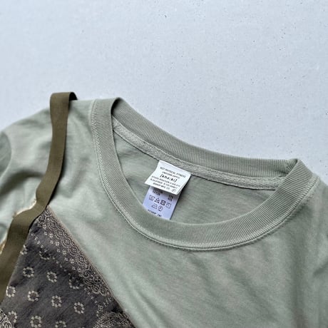 kha:ki コットン天竺ジャガードドッキングリメイクTシャツ