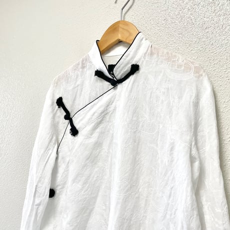 tricot COMME des GARCONS チャイナ刺繍ブラウス