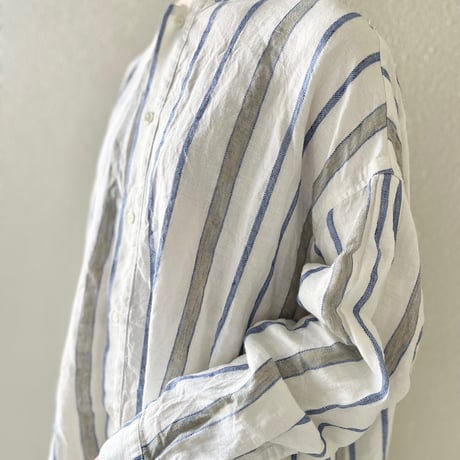 nest Robe リネンマルチストライプシャツ