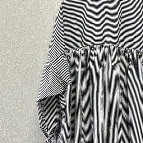 UNIVERSAL TISSU バンドカラーギャザーブラウス