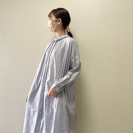 nestrobe UpcycleLinoシリーズ 重ね襟シャツワンピース