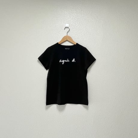 agnes b. ロゴプリント コットン 半袖Tシャツ