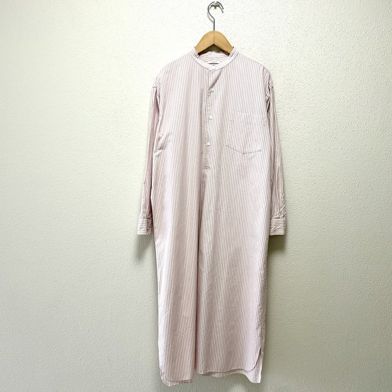 リノBAND COLLAR PULLOVER DRESS ロングシャツワンピース LENO (リノ) BAND COLLAR PULLOVER DRESS / バンドカラープル