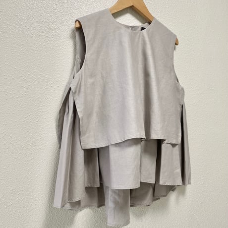 mizuiro ind  レイヤードデザインギャザー ノースリーブプルオーバー
