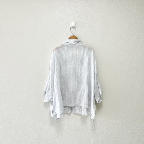nest Robe リネンガーゼギンガムブラウス