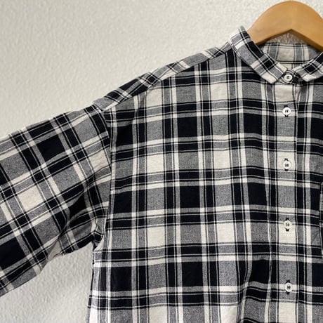nest Robe コットンリネンチェックシャツ