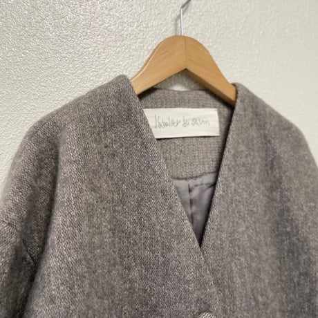 l'atelier du savon ビーチクロス ノーカラーＡライン コート